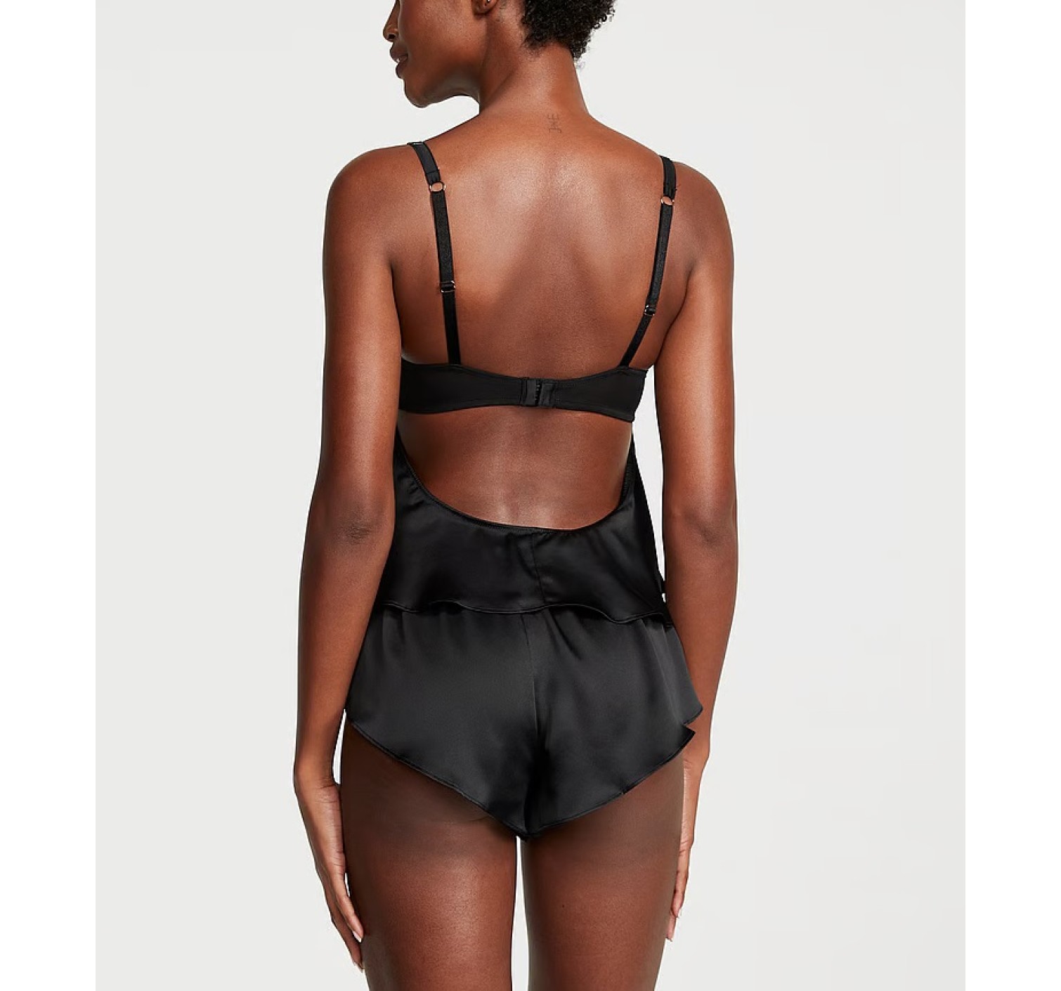 Пижама Bow-Topped Satin Cami Set Black