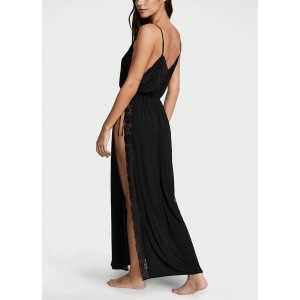 Пеньюар Modal Lace Trim Slip Dress Black