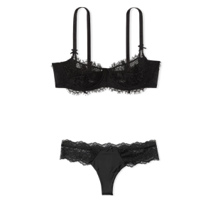 Комплект белья Wicked Lace Unlined Balconette Bra Black Set