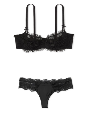 Комплект белья Wicked Lace Unlined Balconette Bra Black Set