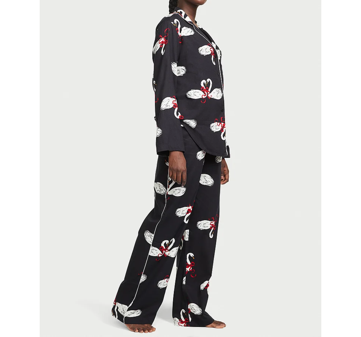 Пижама  Flannel Long Pajama Black Print