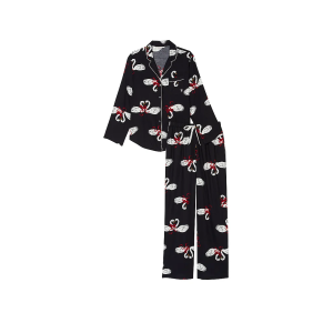 Пижама  Flannel Long Pajama Black Print