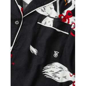 Пижама  Flannel Long Pajama Black Print