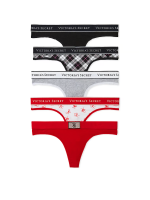 Набор трусиков 5-Pack Logo Cotton Thong Panties