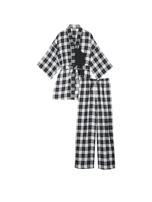 Піжама Victoria's Secret Flannel 3-Piece Long Pajama Set