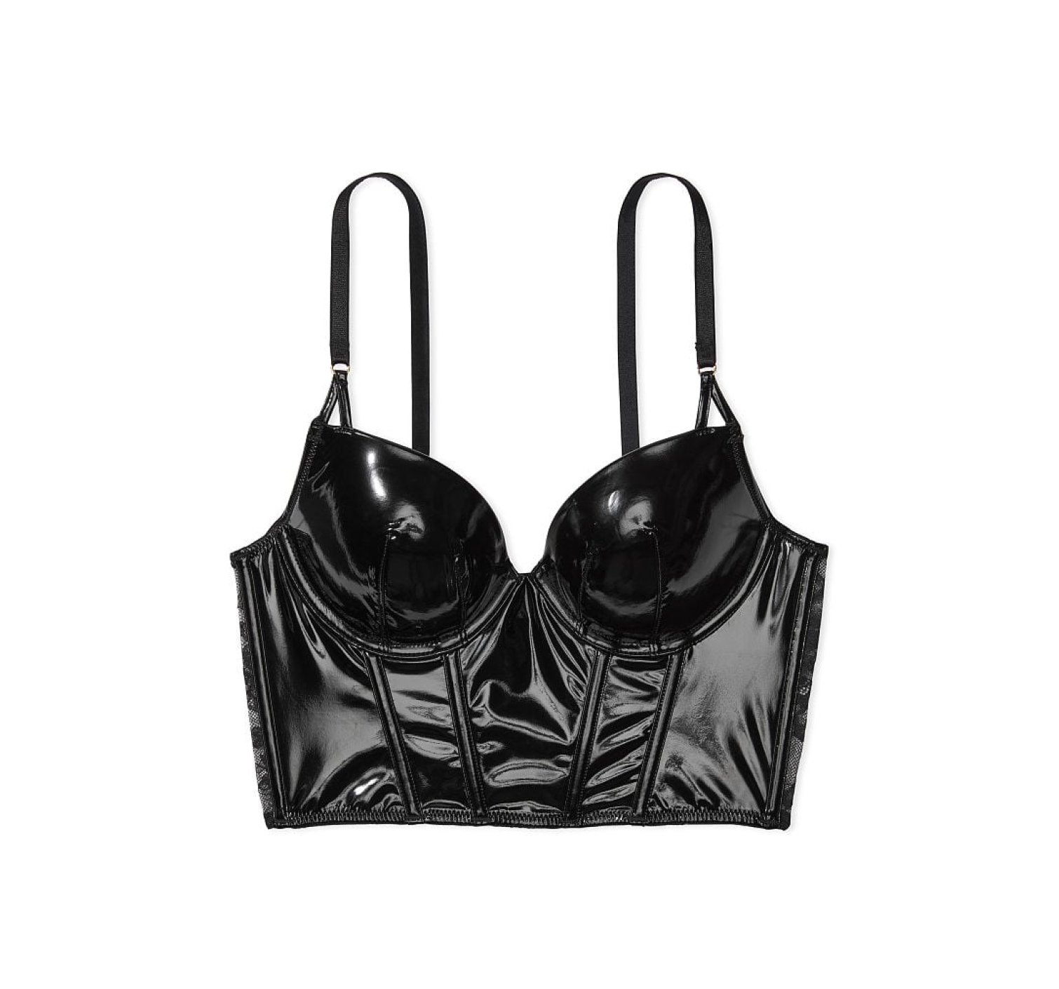 Бюстье Midnight Affair Faux Patent Leather Push-Up Corset Top 