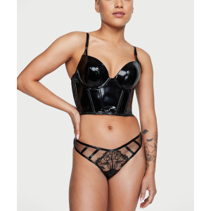 Бюстье Midnight Affair Faux Patent Leather Push-Up Corset Top 