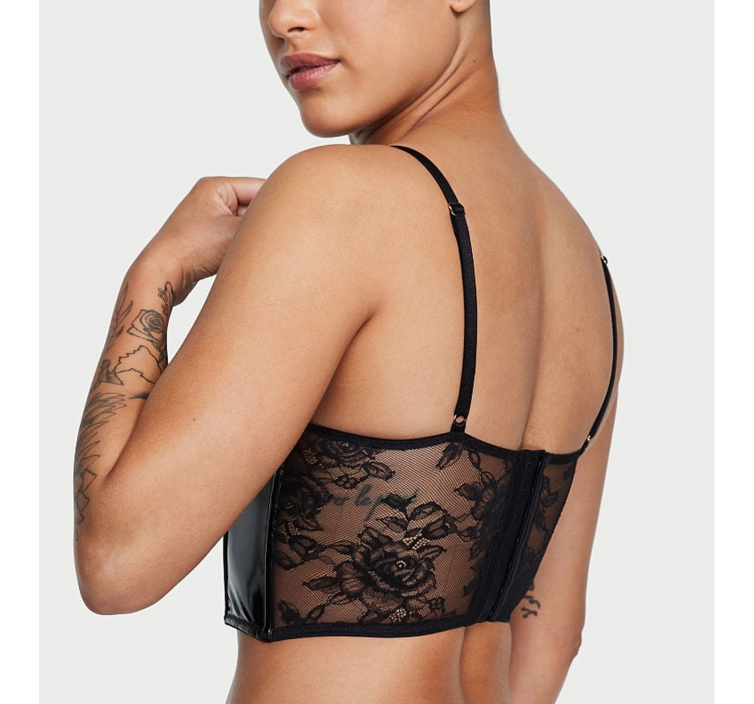 Бюстье Midnight Affair Faux Patent Leather Push-Up Corset Top 