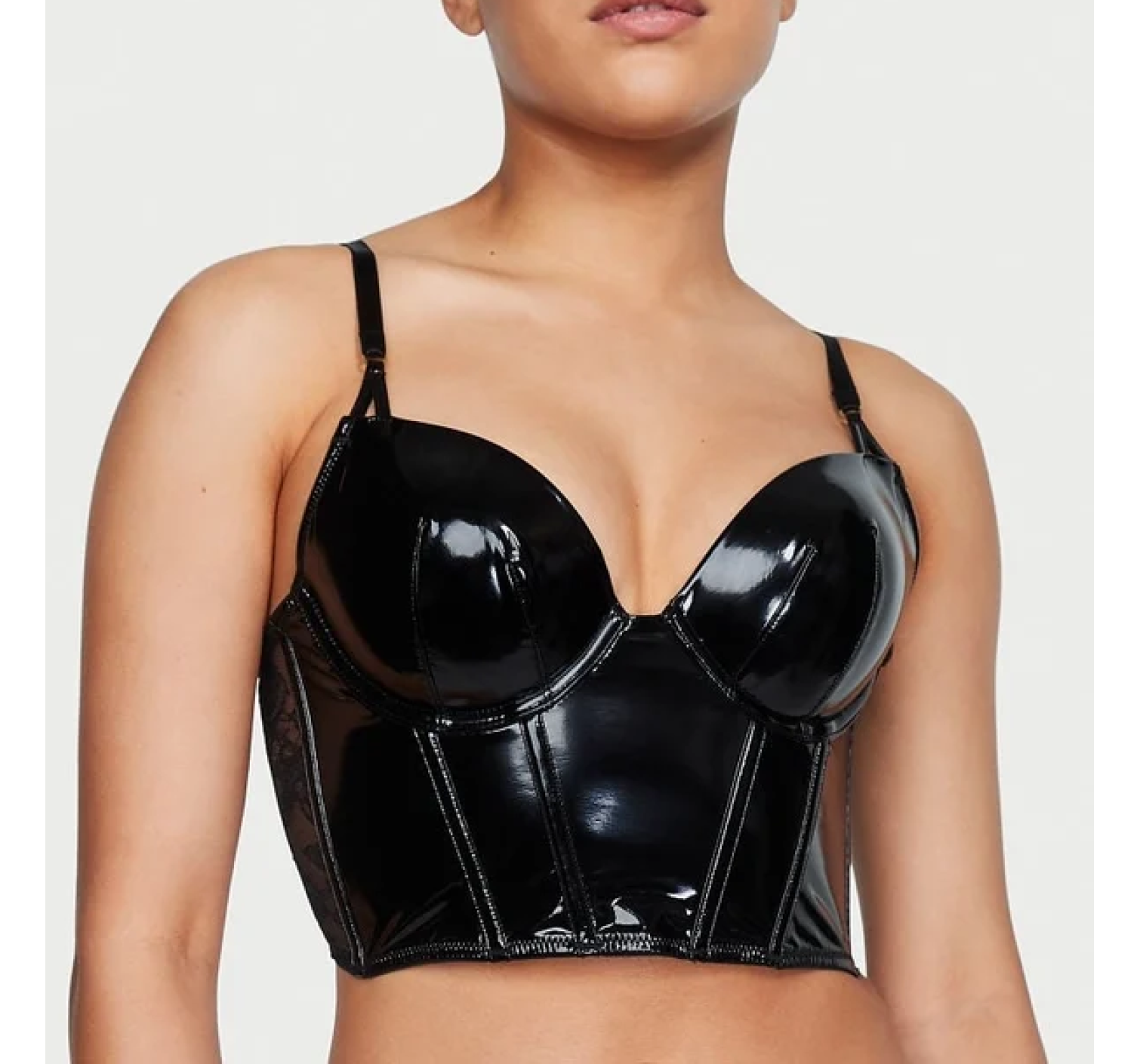 Бюстье Midnight Affair Faux Patent Leather Push-Up Corset Top 