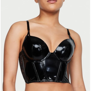 Бюстье Midnight Affair Faux Patent Leather Push-Up Corset Top 