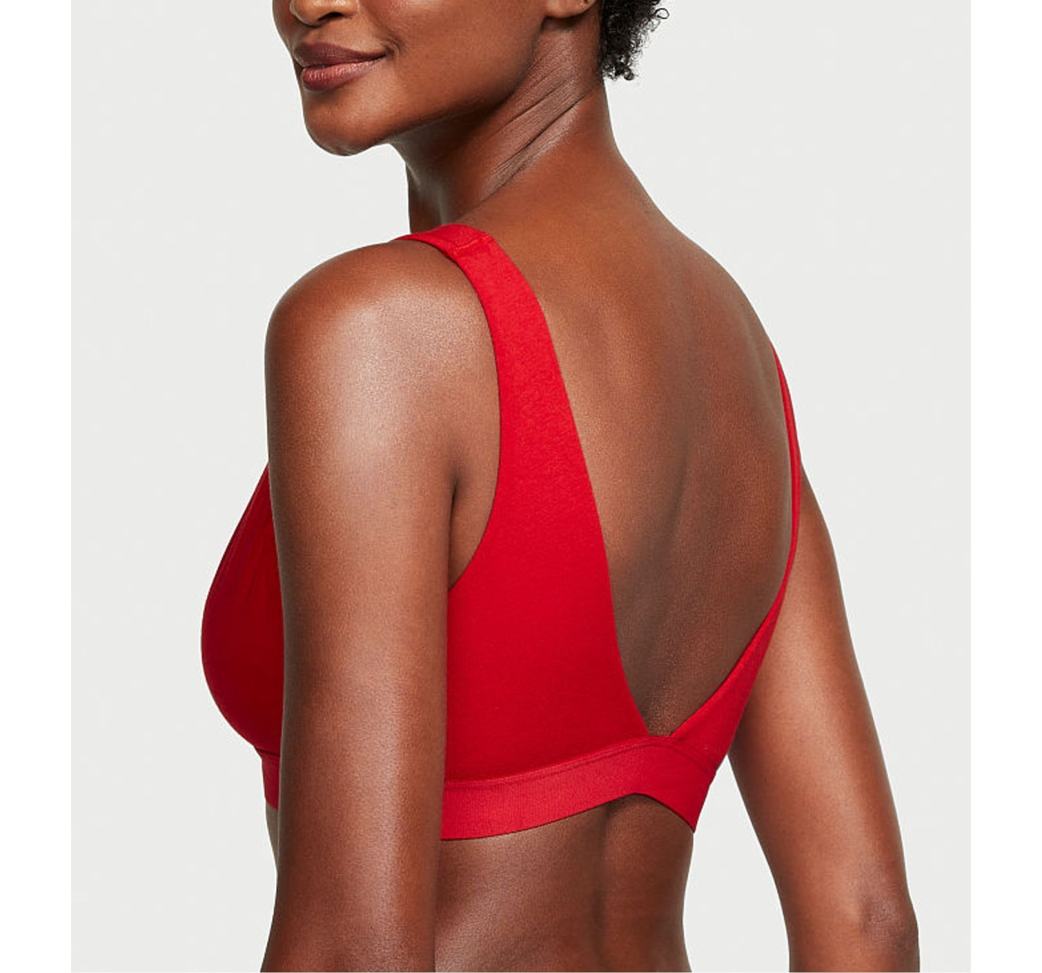 Комплект білизни Shine Patch Cotton Wireless Plunge Bralette Set Lipstick