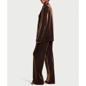Пижама Shimmer Knit Long Pajama Set Gold 