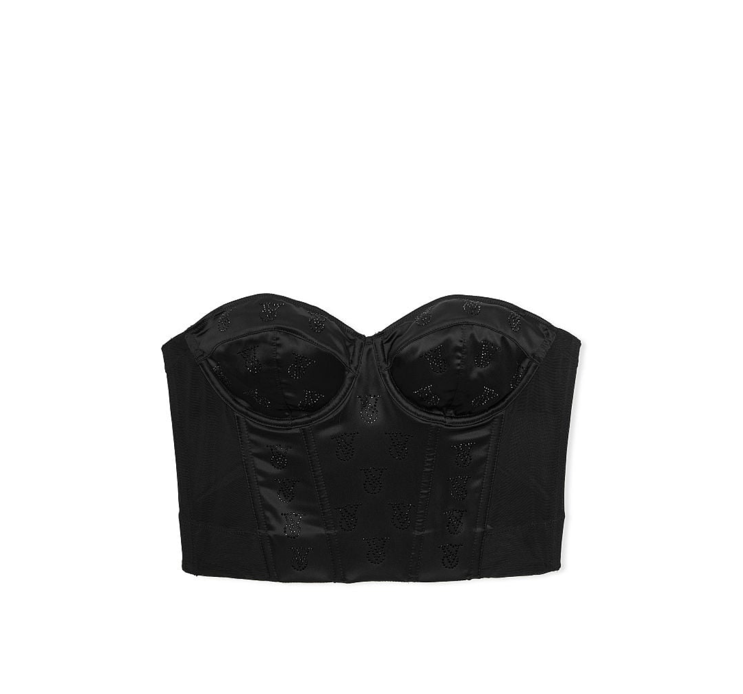 Бюст Shine Logo Satin Strapless Corset Top Black