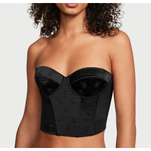 Бюст Shine Logo Satin Strapless Corset Top Black