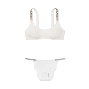 Комплект белья Shine Strap Lace Bralette Coconut White Set