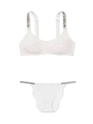 Комплект белья Shine Strap Lace Bralette Coconut White SetКомплект белья Shine Strap Lace Bralette Coconut White Set