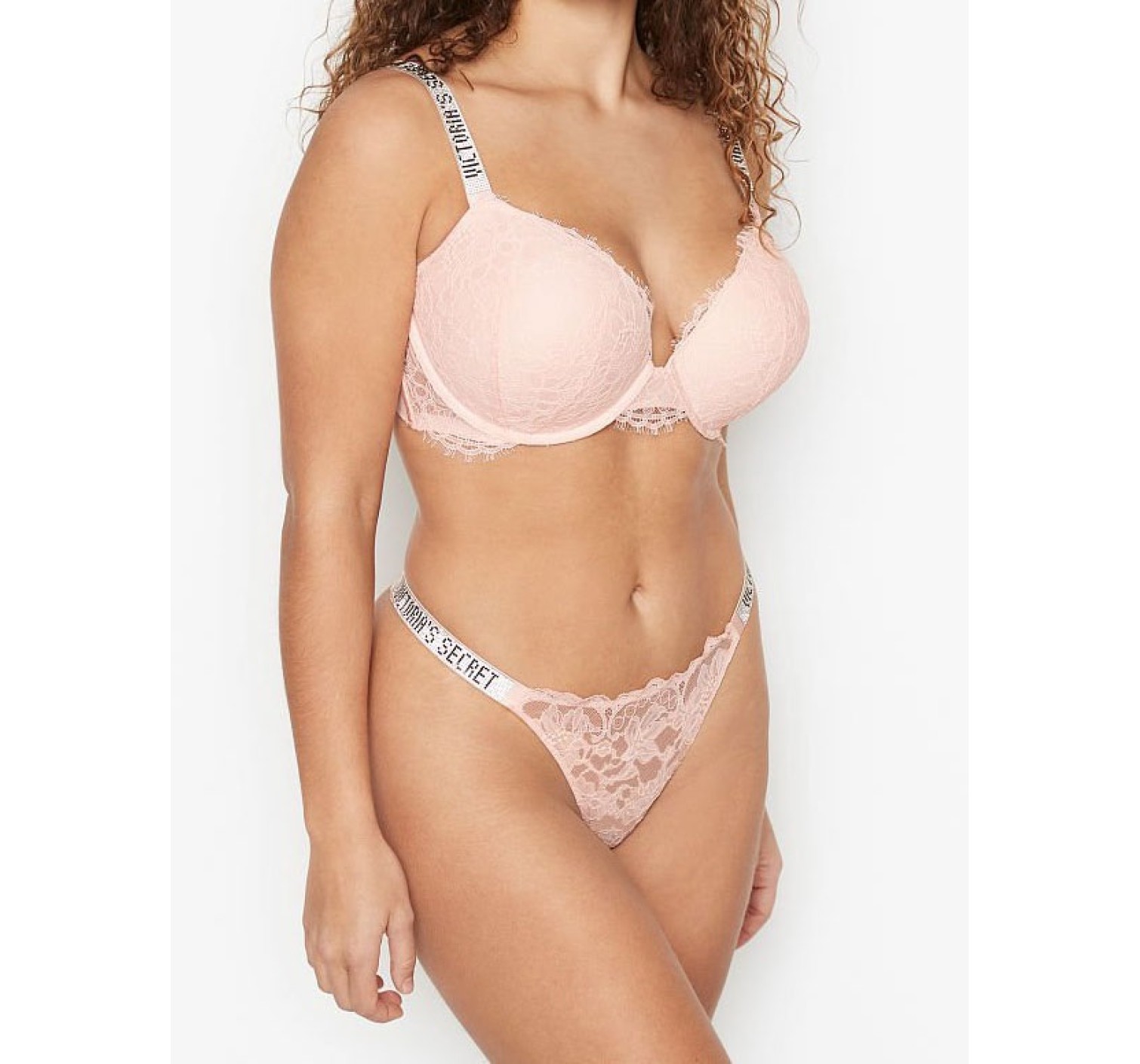 Комплект білизни Shine Strap Lace Bralette Purest Pink