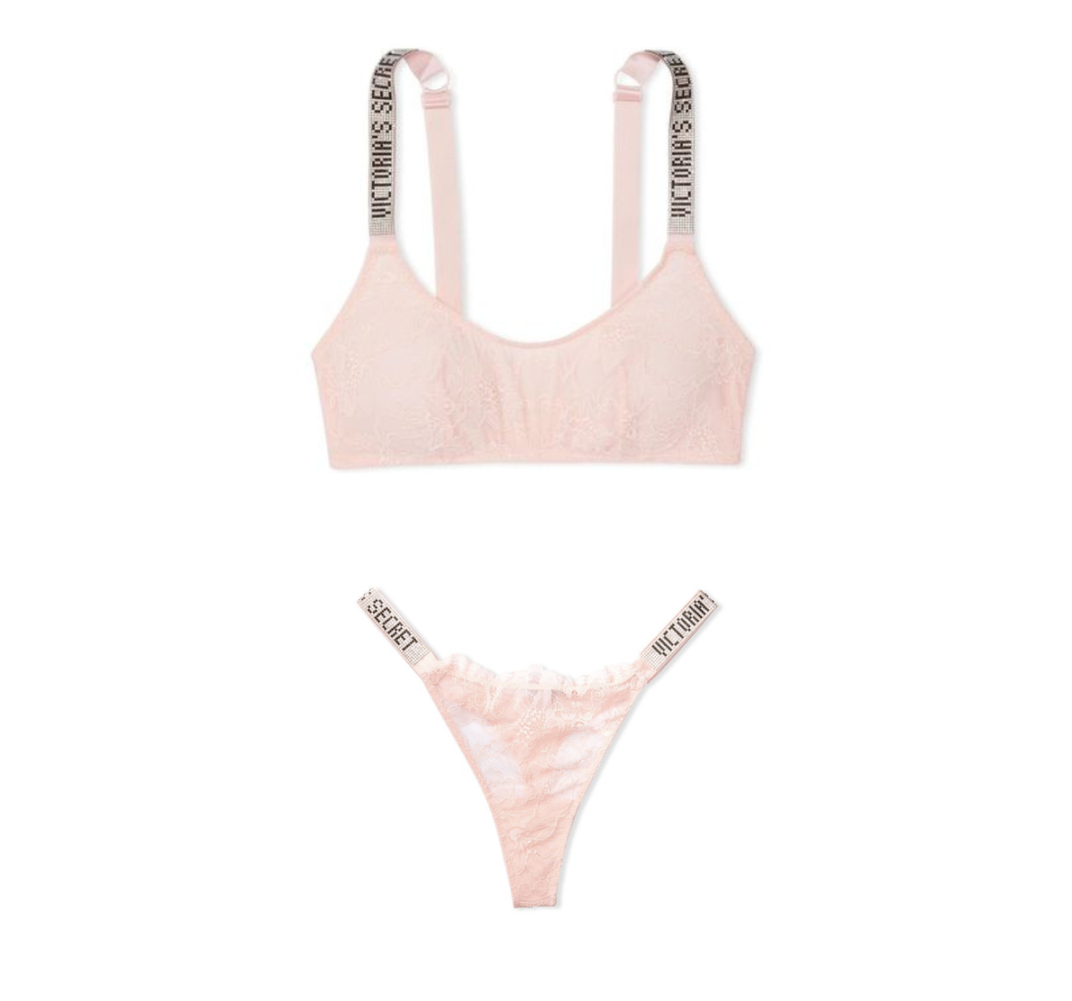 Комплект білизни Shine Strap Lace Bralette Purest Pink