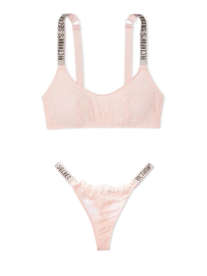 Комплект белья Shine Strap Lace Bralette Purest Pink