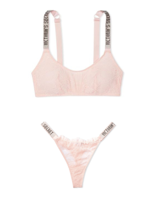 Комплект білизни Shine Strap Lace Bralette Purest Pink