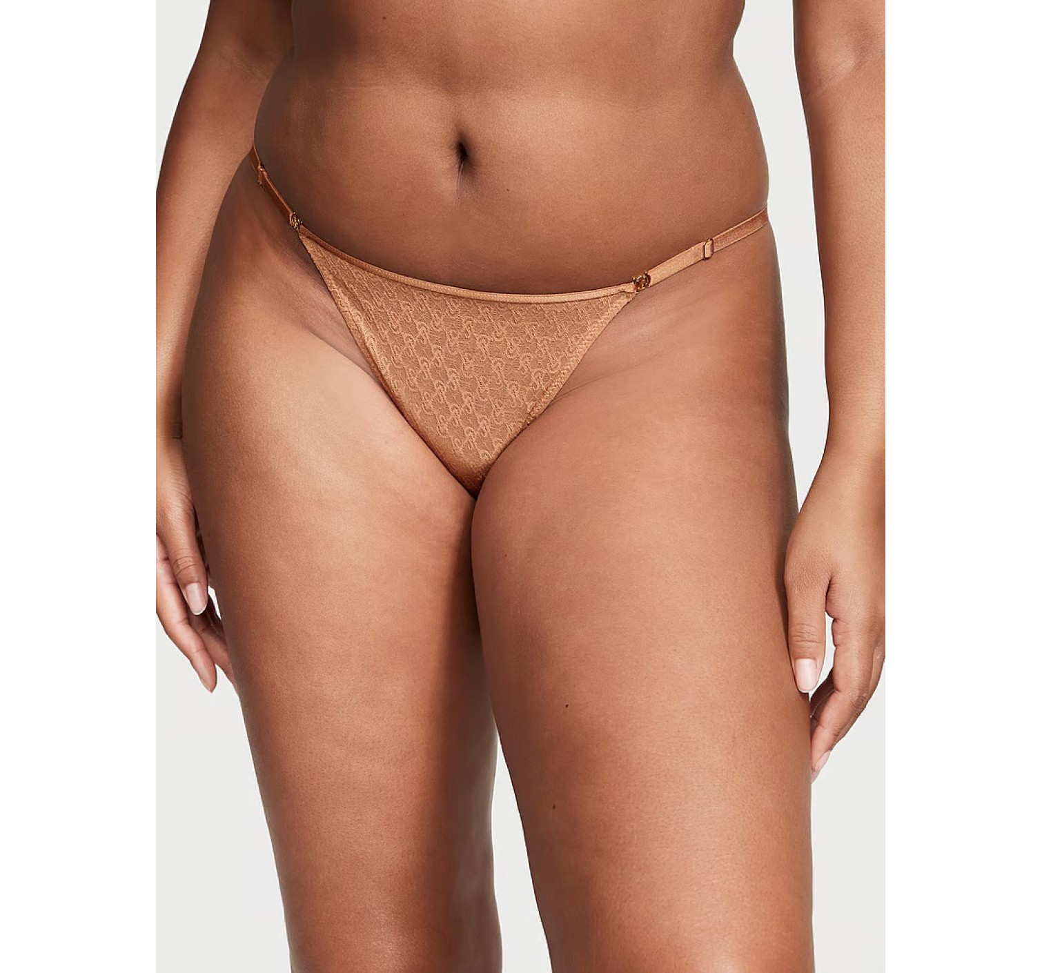 Трусики Icon Lace Strappy Thong Panty Toffee