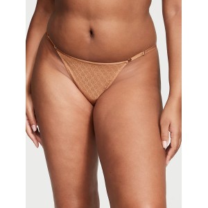 Трусики Icon Lace Strappy Thong Panty Toffee