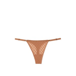 Трусики Icon Lace Strappy Thong Panty Toffee