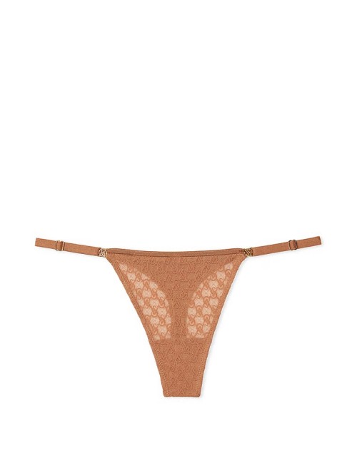 Трусики Icon Lace Strappy Thong Panty Toffee