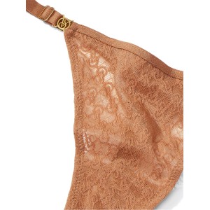 Трусики Icon Lace Strappy Thong Panty Toffee