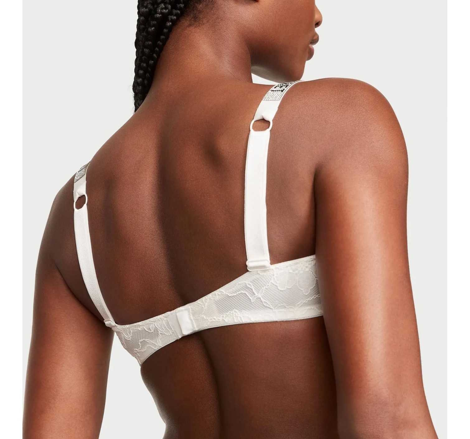 Комплект белья Shine Strap Lace Bralette Coconut White Set