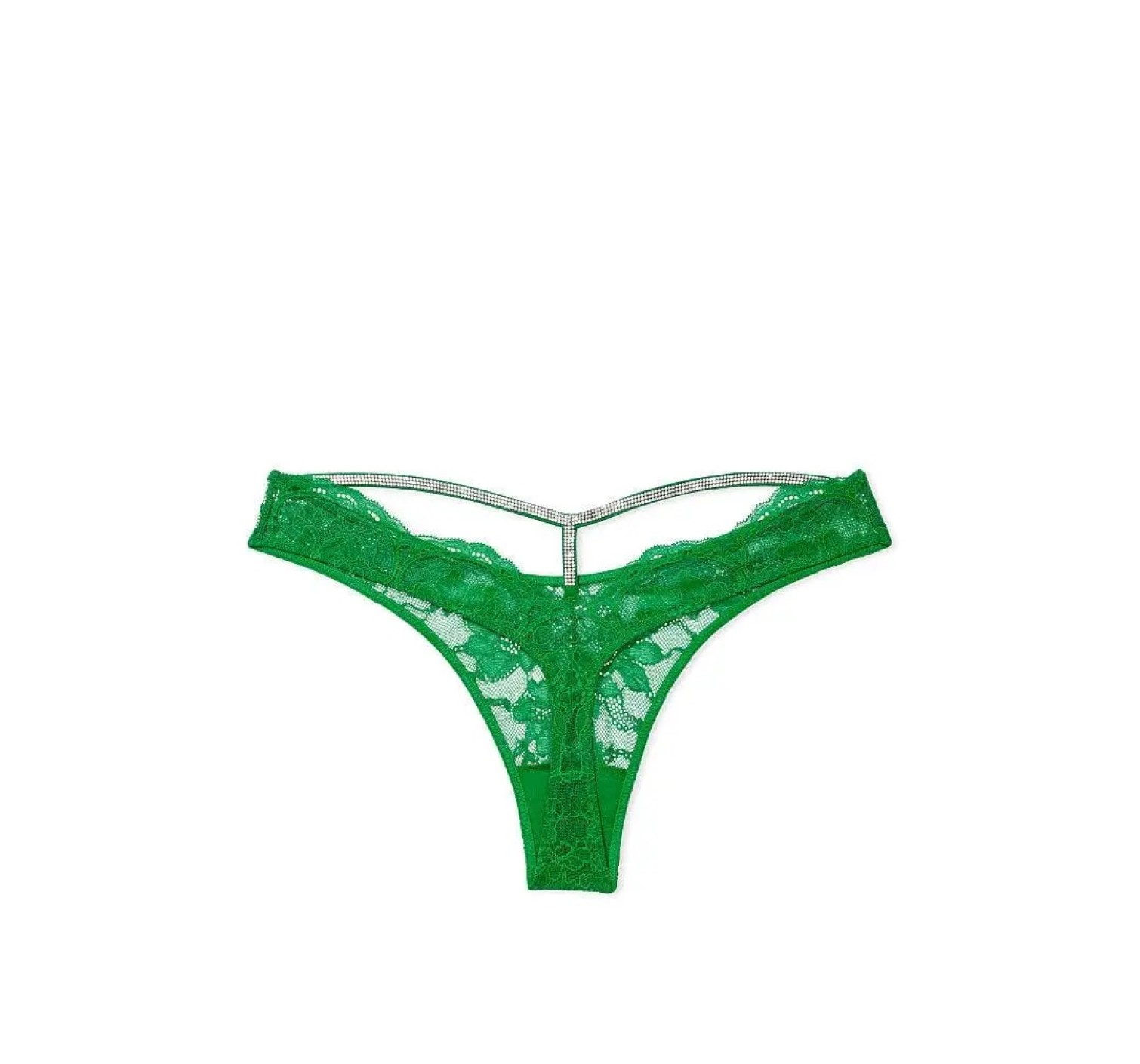Трусики Shine Strap Cutout Back Lace Thong Panty Green