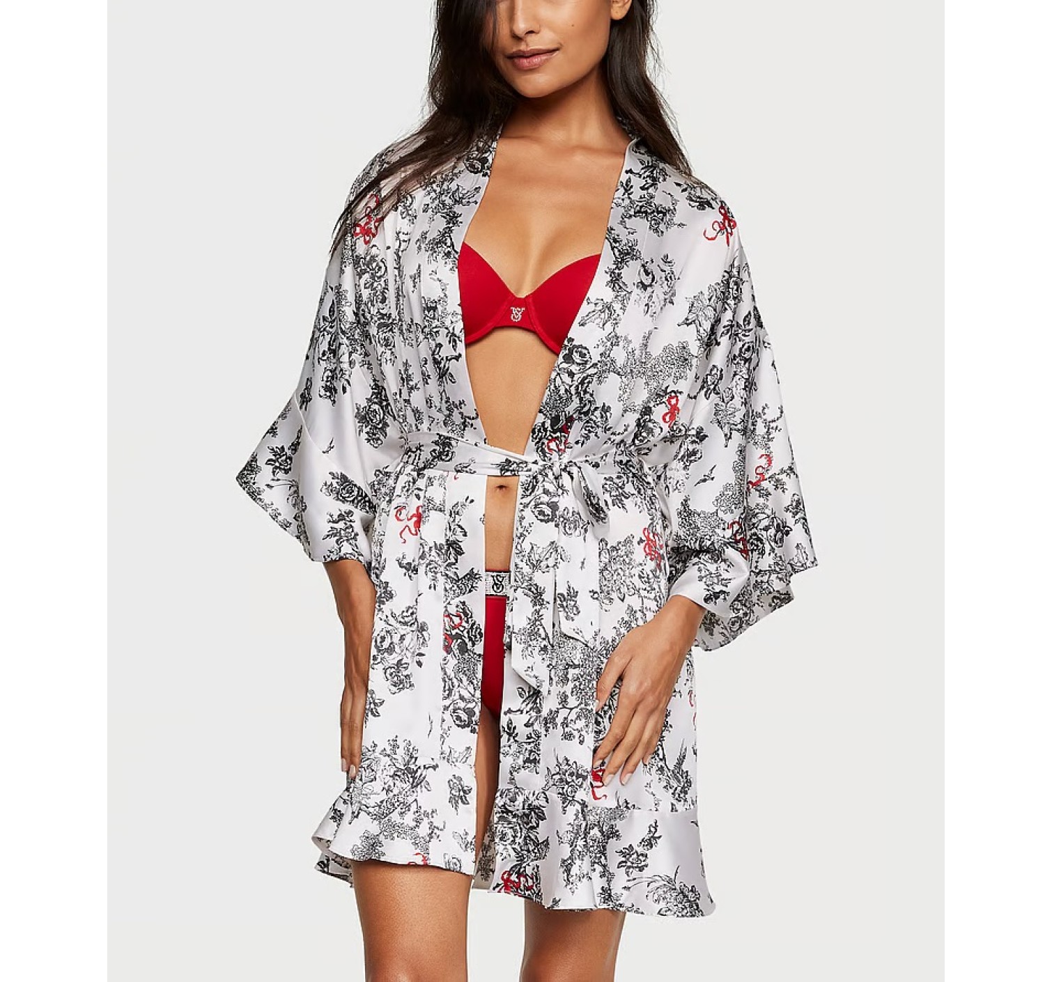 Халат Satin Flounce Robe Porcelain Toile