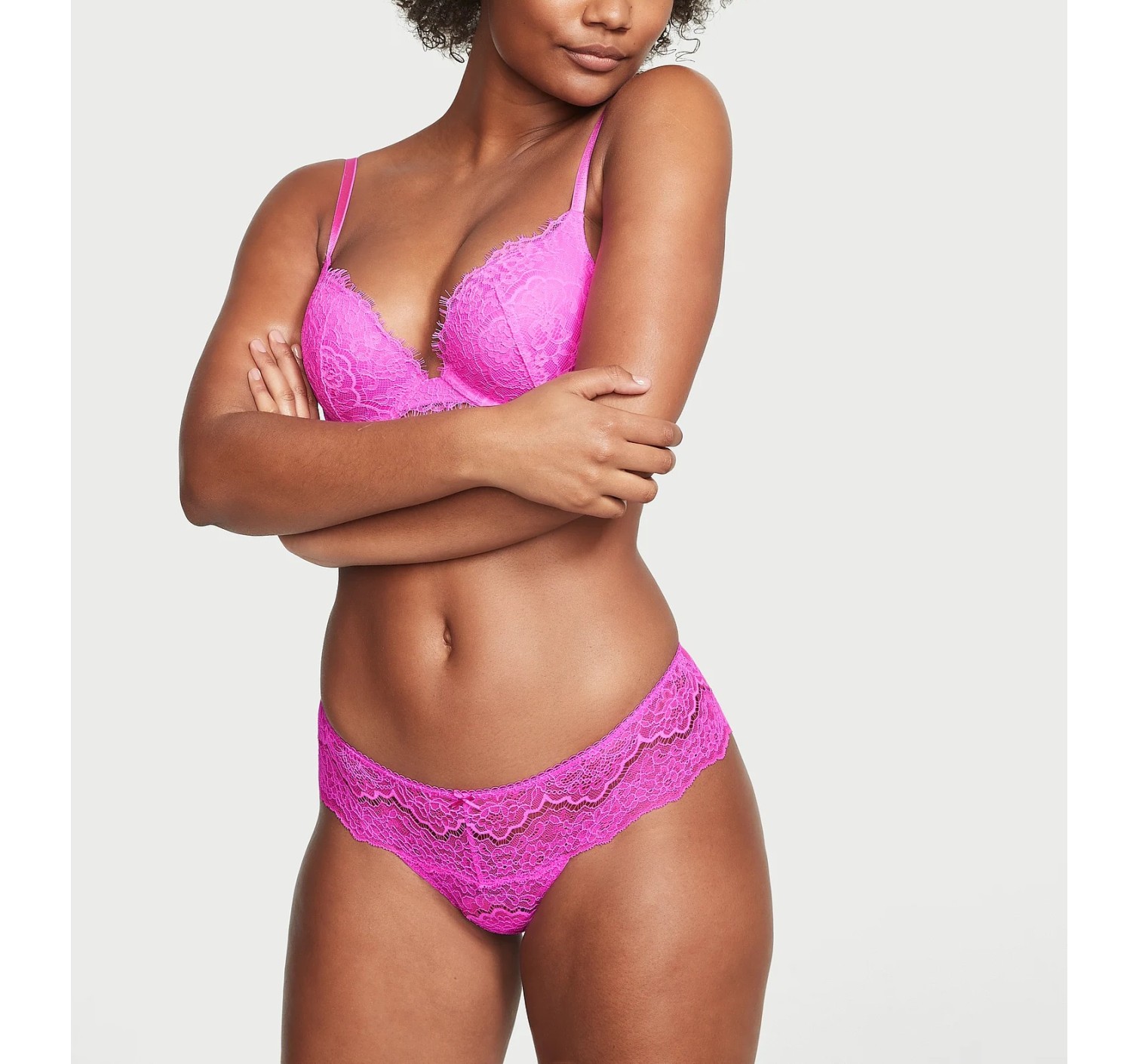 Трусики Lace Hipster Thong Panty Pink Berry