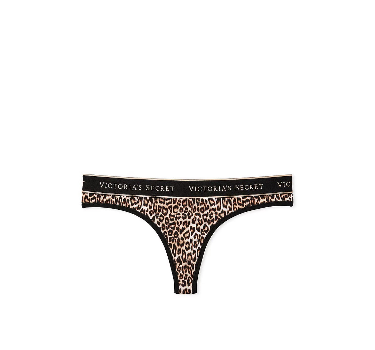 Трусики Logo Flocked Mesh Thong Panty Natural Cheetah