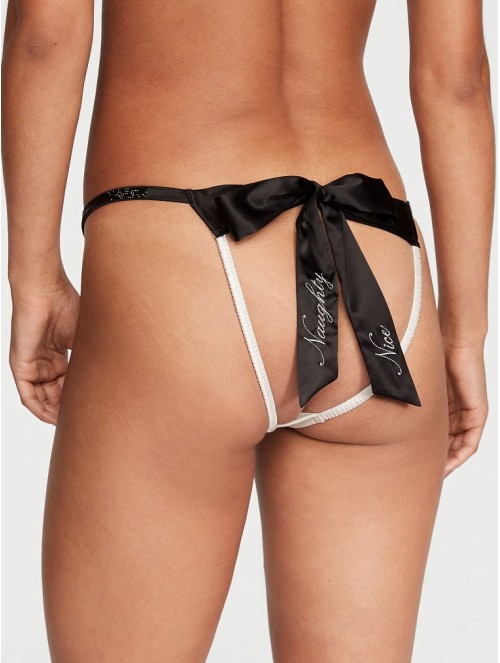 Трусики Open-Back Bow Cheekini Panty White