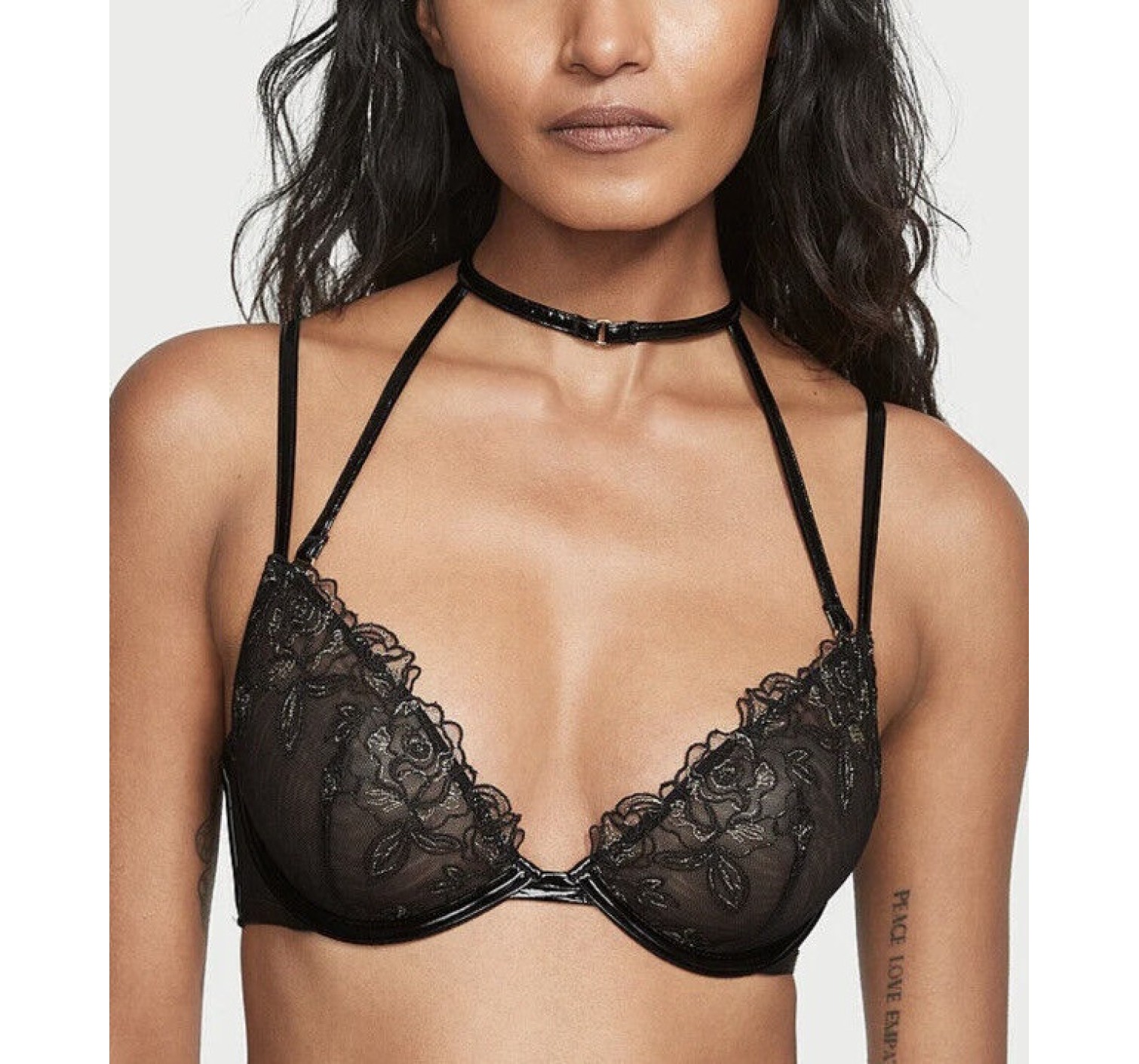 Комплект белья Midnight Affair Embroidery Low-Cut Demi Bra black Set