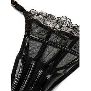 Комплект белья Midnight Affair Embroidery Low-Cut Demi Bra black Set