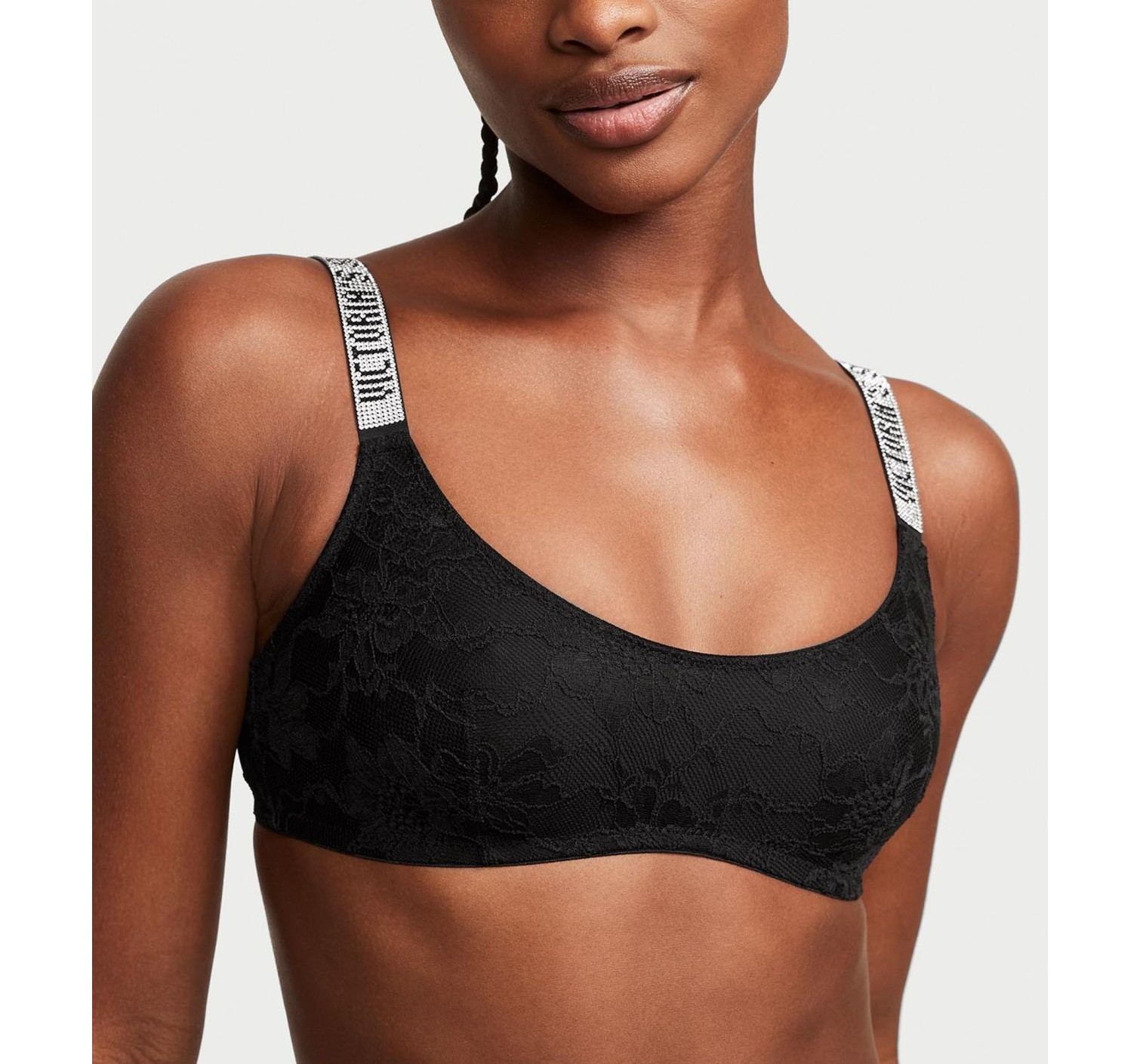 Комплект белья Shine Strap Lace Bralette Black Set