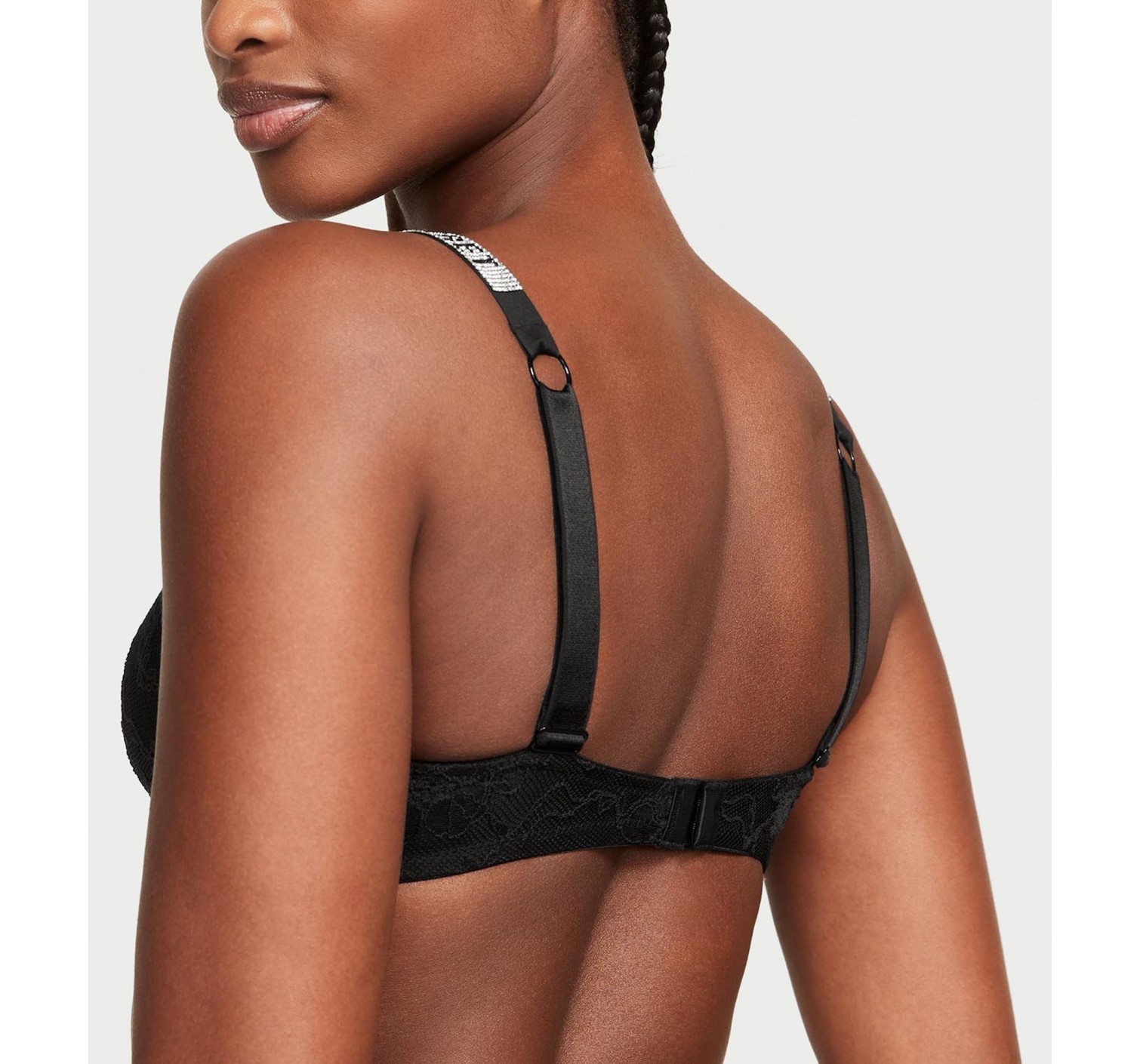 Комплект белья Shine Strap Lace Bralette Black Set