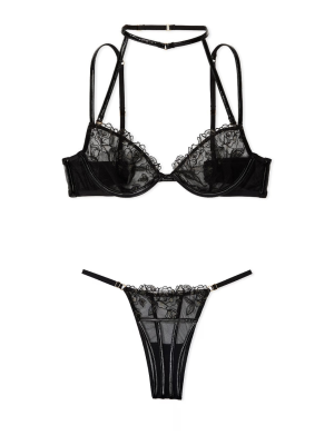 Комплект белья Midnight Affair Embroidery Low-Cut Demi Bra black Set