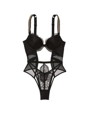 Боди Chain Strap Lace Push-Up Teddy