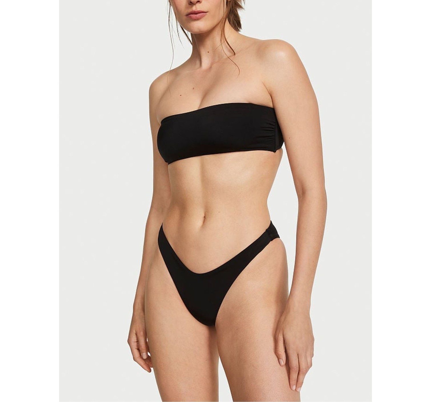 Купальник Bandeau Swim Bikini Top Cheeky Bikini Bottom Black