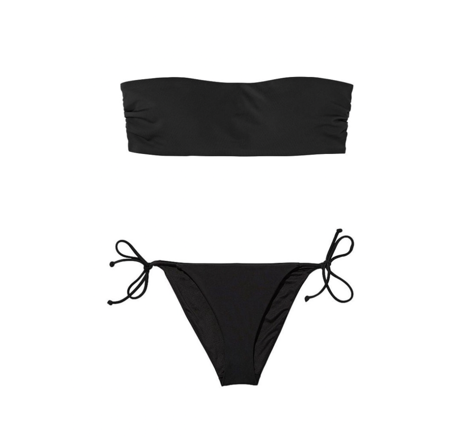 Купальник Bandeau Swim Bikini Top Cheeky Bikini Bottom Black
