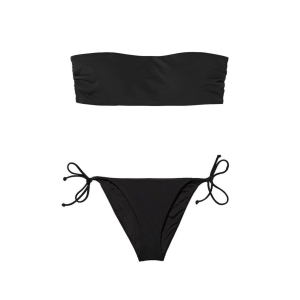 Купальник Bandeau Swim Bikini Top Cheeky Bikini Bottom Black