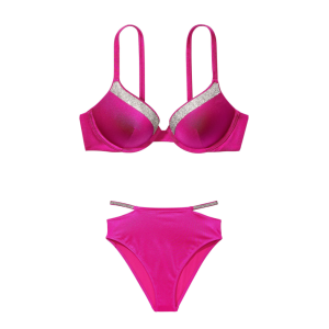 Купальник Shine-Trim Push-Up Bikini Top High-Waist Cheeky Berry Blush