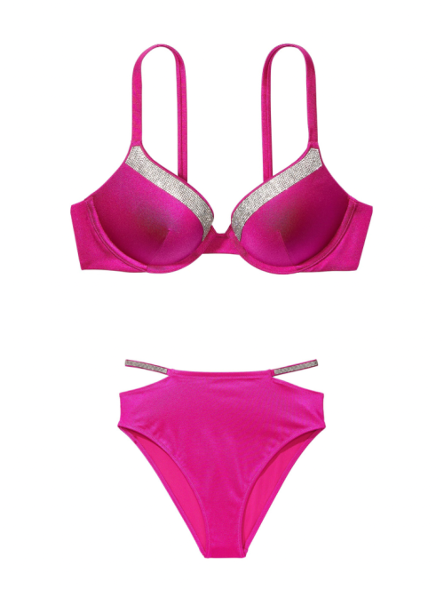 Купальник Shine-Trim Push-Up Bikini Top High-Waist Cheeky Berry Blush