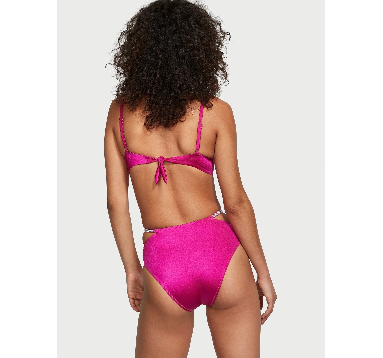 Купальник Shine Strap Triangle Bikini Top High-Waist Cheeky Berry Blush