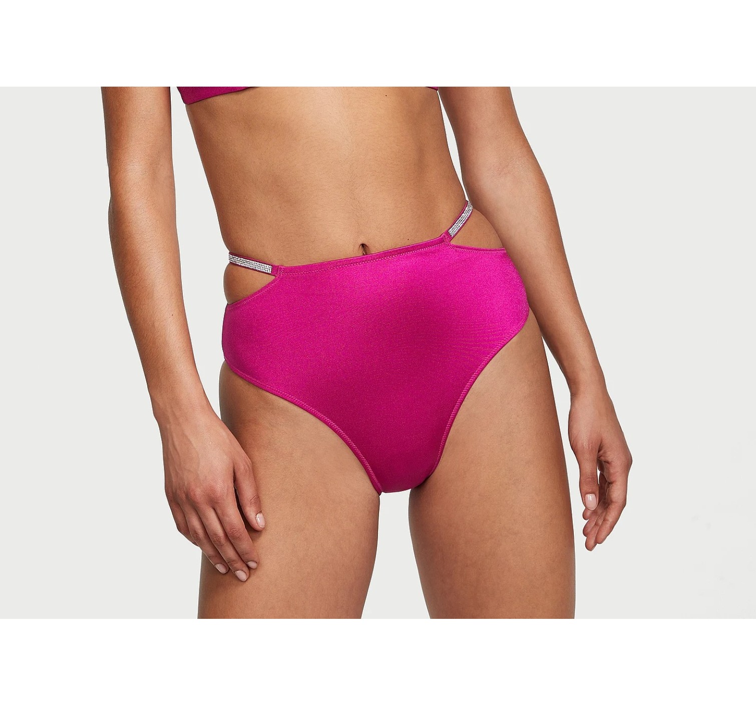 Купальник Shine Strap Triangle Bikini Top High-Waist Cheeky Berry Blush