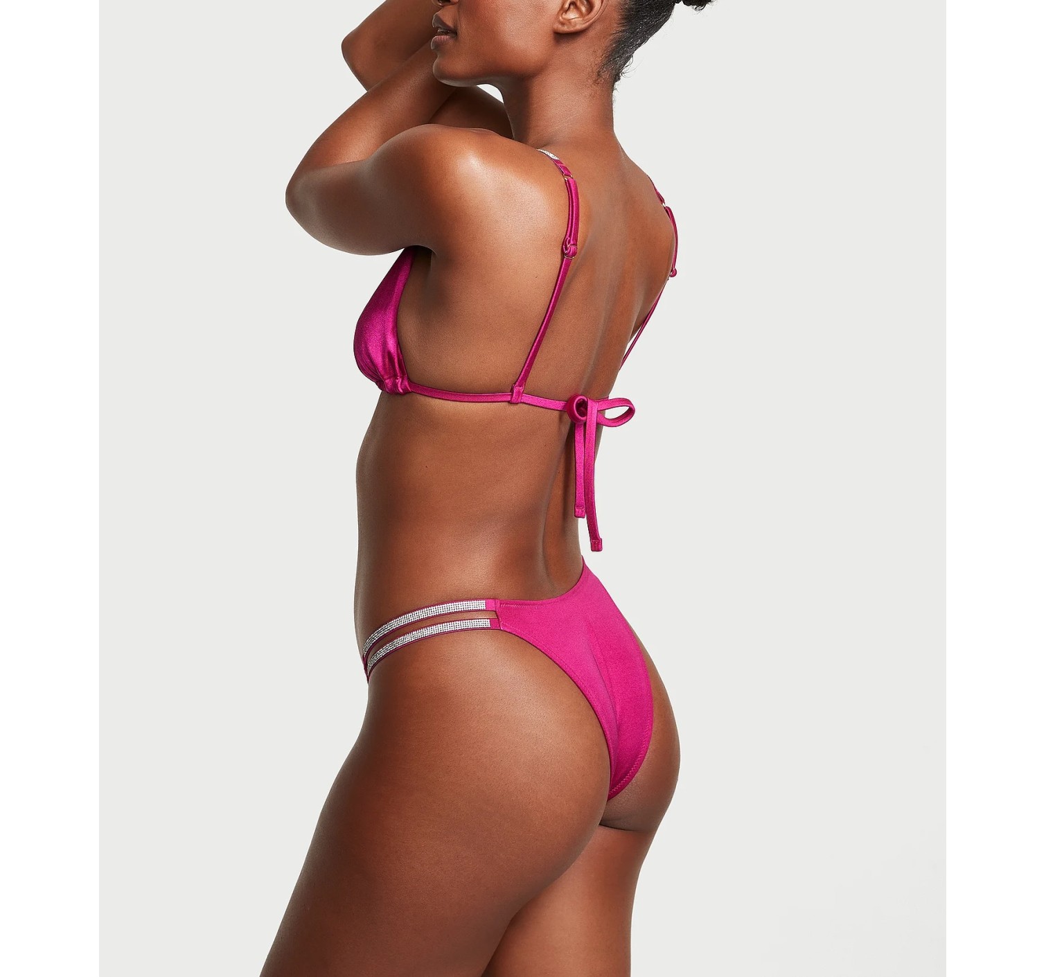 Купальник Shine Strap Triangle Bikini Top High-Waist Cheeky Berry Blush