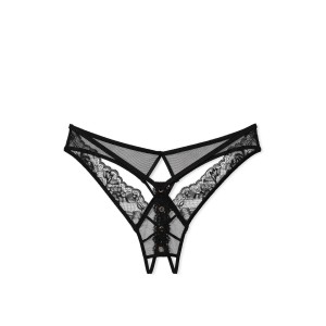 Трусики Rose Lace & Grommet Crotchless Thong